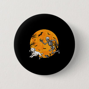 Halloween-Hund-Skelett jagender Hund Halloween-Lab Button