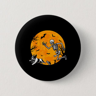 Halloween-Hund-Skelett jagt Hund Halloween Button