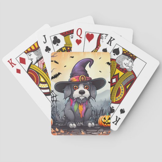 Halloween Hund Spielkarten (Rückseite)