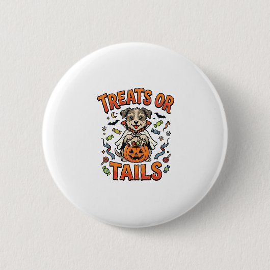 Halloween-Hund-Süßigkeiten-Unfug Button (Vorderseite)