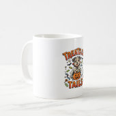 Halloween-Hund-Süßigkeiten-Unfug Kaffeetasse (Vorderseite Links)