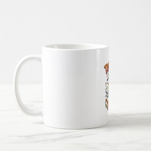 Halloween-Hund-Süßigkeiten-Unfug Kaffeetasse (Links)