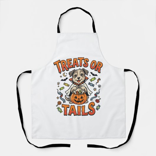 Halloween-Hund-Süßigkeiten-Unfug Schürze (Vorderseite)