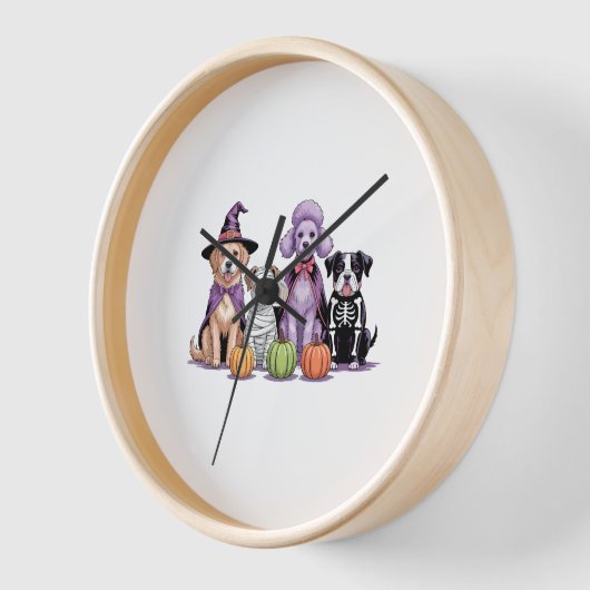Halloween-Hund Uhr (Winkel)