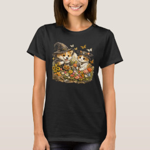 Halloween-Hund und -Katze kümmern sich um einen Sc T-Shirt