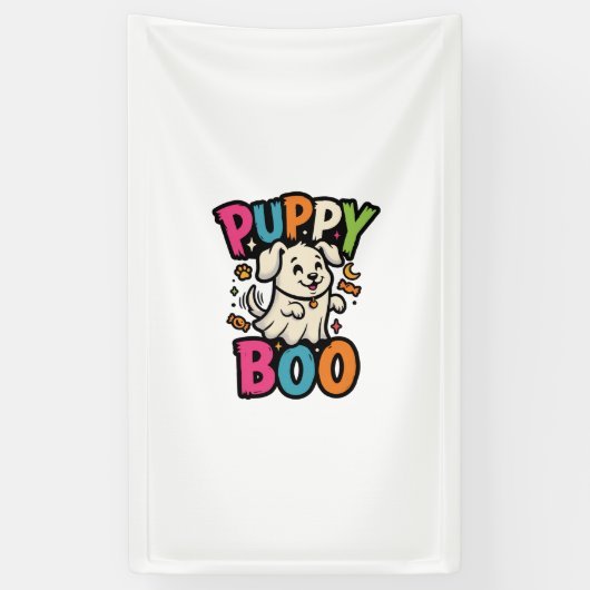 Halloween-Hund Welpe Boo Banner (Vertikal)
