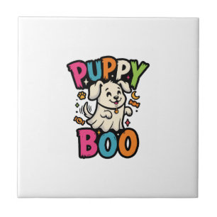 Halloween Hund Welpe Boo Fliese
