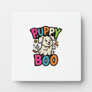 Halloween Hund Welpe Boo Fotoplatte