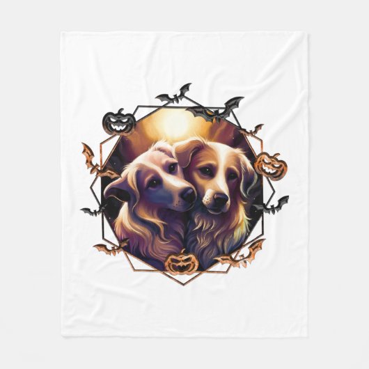 Halloween Hunde Fleecedecke (Vorderseite)