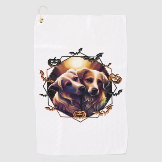Halloween Hunde Golfhandtuch (Vorderseite)