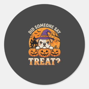 Halloween-Hunde-Leckerli Bulldogge Kürbis-Design Runder Aufkleber