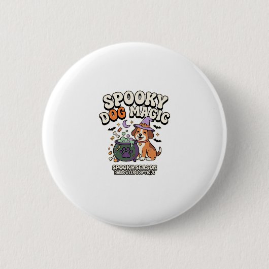 Halloween-Hunde-Magie-Vibes Button (Vorderseite)