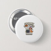Halloween-Hunde-Magie-Vibes Button (Vorne & Hinten)