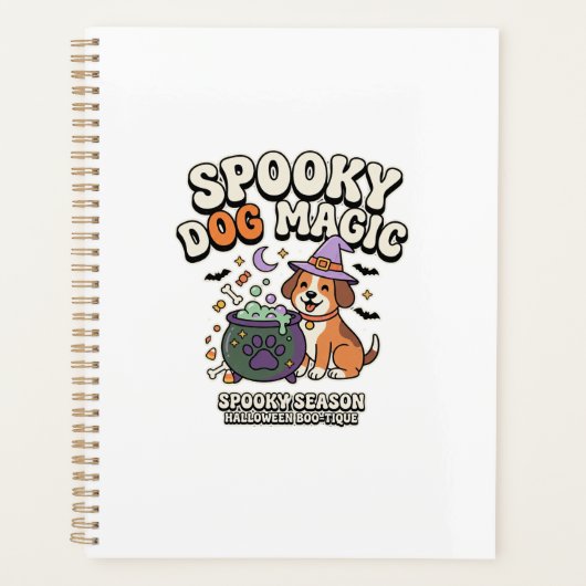Halloween-Hunde-Magie-Vibes Planer (Vorderseite)