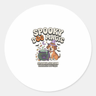Halloween-Hunde-Magie-Vibes Runder Aufkleber