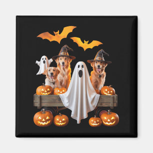 Halloween-Hunde mit Kürbissen und Fledermäusen als Magnet