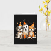 Halloween-Hunde-Popcorn-Party Karte (Gelbe Blume)