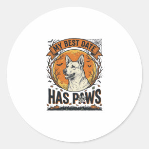 Halloween-Hunde-Shirt für stolze Haustier-Eltern Runder Aufkleber