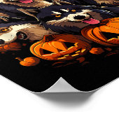 Halloween-Hunde-T-Shirt2 Poster (Ecke)