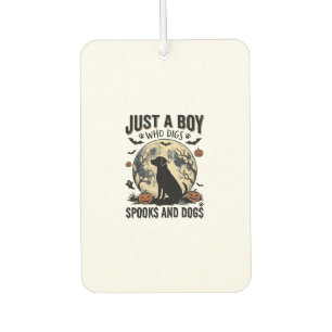 Halloween-Hundefreund Vintage-Gravur Jungen-Shirt Autolufterfrischer