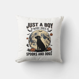Halloween-Hundefreund Vintage-Gravur Jungen-Shirt  Kissen
