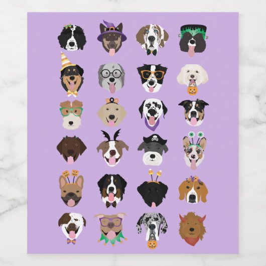 Halloween-Hundegegenden Weinetikett (Einzelnes Label)