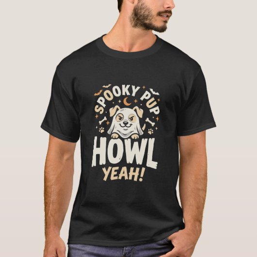 Halloween Hundeheulen Ja T-Shirt (Vorderseite)