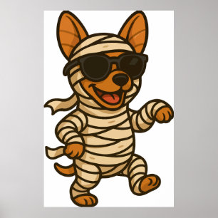 Halloween-Hundehund PNG, niedliche Welpenkrankheit Poster