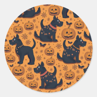 Halloween-Hundekleber Runder Aufkleber