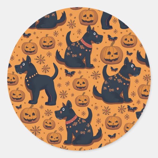 Halloween-Hundekleber Runder Aufkleber (Vorderseite)