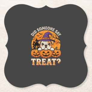 Halloween-Hundelecker Bulldogge Kürbis Design Untersetzer