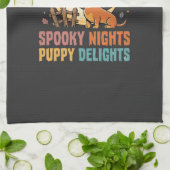 Halloween-Hundemutter-Mondlicht-Mischief Geschirrtuch (Gefaltet)