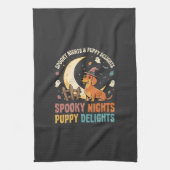Halloween-Hundemutter-Mondlicht-Mischief Geschirrtuch (Vertikal)