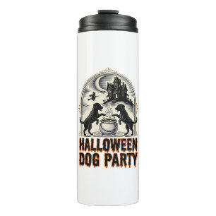 Halloween-Hundeparty Vintage-Hexenkessel-Design_ Thermosbecher