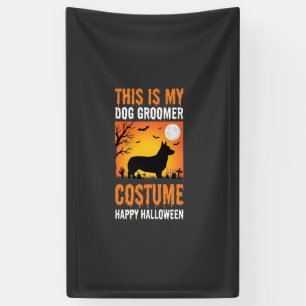 Halloween-Hundepfleger-Kostümsilhouette Banner