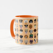 Halloween-Hundeschema Tasse (Vorderseite Links)
