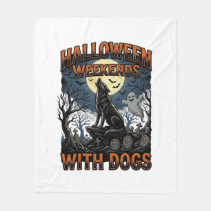 Halloween-Hundeshirt Vintage-Friedhof-Welpe Fleecedecke