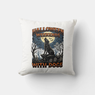Halloween-Hundeshirt Vintage-Friedhof-Welpe Kissen