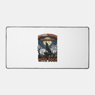 Halloween-Hundeshirt Vintage-Friedhof-Welpe Schreibtischunterlage