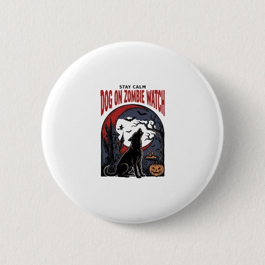 Halloween-Hundeshirt Zombie Patrol Design_1 Button (Vorderseite)
