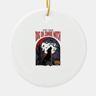 Halloween-Hundeshirt Zombie Patrol Design_1 Keramik Ornament