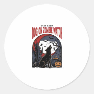 Halloween-Hundeshirt Zombie Patrol Design_1 Runder Aufkleber