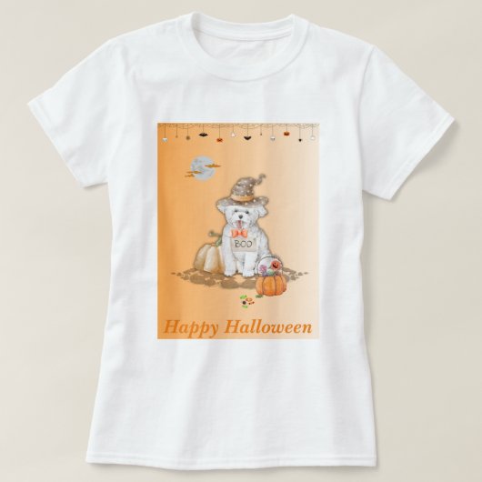 Halloween Hundespinnen & Bat T - Shirt (Design vorne)