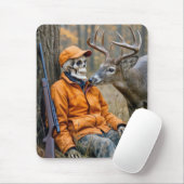 Halloween Hunter Skeleton With a Buck Mousepad (Mit Mouse)