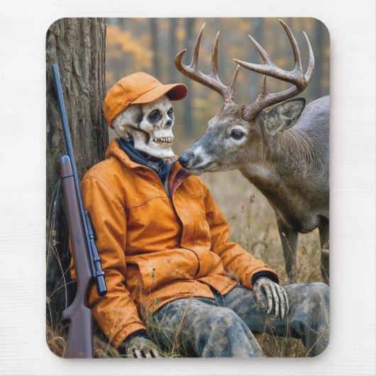 Halloween Hunter Skeleton With a Buck Mousepad (Vorne)