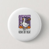 Halloween Hupen oder behandeln Hexen Gans Button (Vorderseite)
