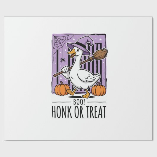 Halloween Hupen oder behandeln Hexen Gans Geschenkpapier (Flach)