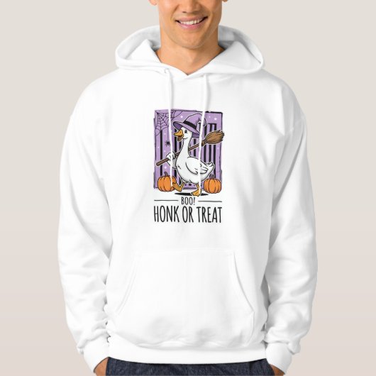 Halloween Hupen oder behandeln Hexen Gans Hoodie (Vorderseite)