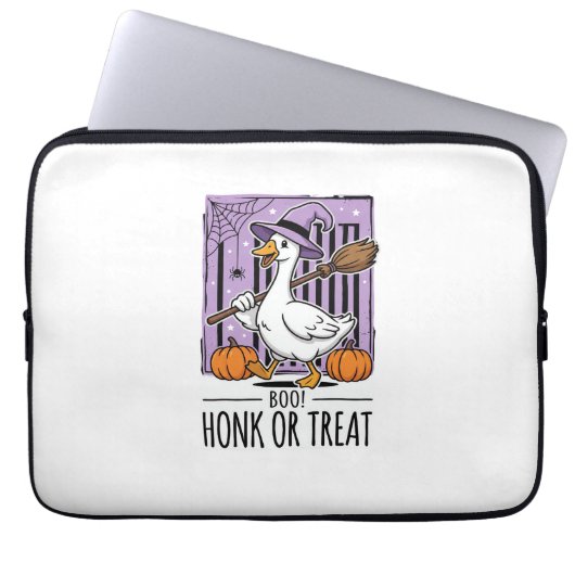 Halloween Hupen oder behandeln Hexen Gans Laptopschutzhülle (Vorderseite)