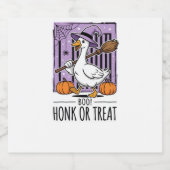 Halloween Hupen oder behandeln Hexen Gans Schaumweinetikett (Einzelnes Label)